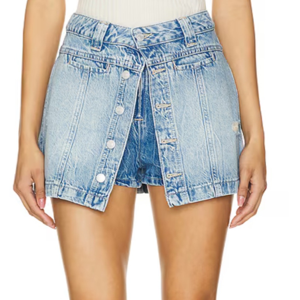 We The Free Light Blue Denim Skort